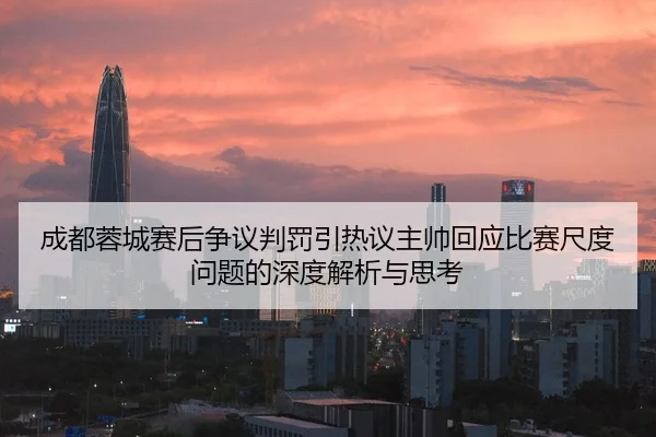 成都蓉城赛后争议判罚引热议主帅回应比赛尺度问题的深度解析与思考